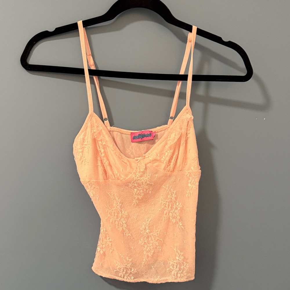 Edikted Peach Lace Tank Top